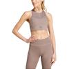 Adidas Round Neck Cropped Slim Fit Logo Print Sleeveless Tank Top Women Tops Earth-Tone IT8250