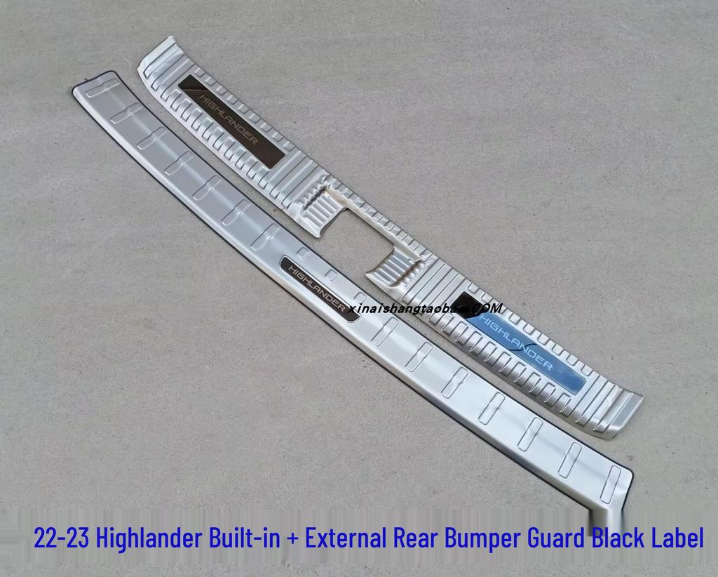 Rear Bumper Guard & Step for 2022-2024 Highlander, Crown Lu Fang Stainless Steel Trunk Protector