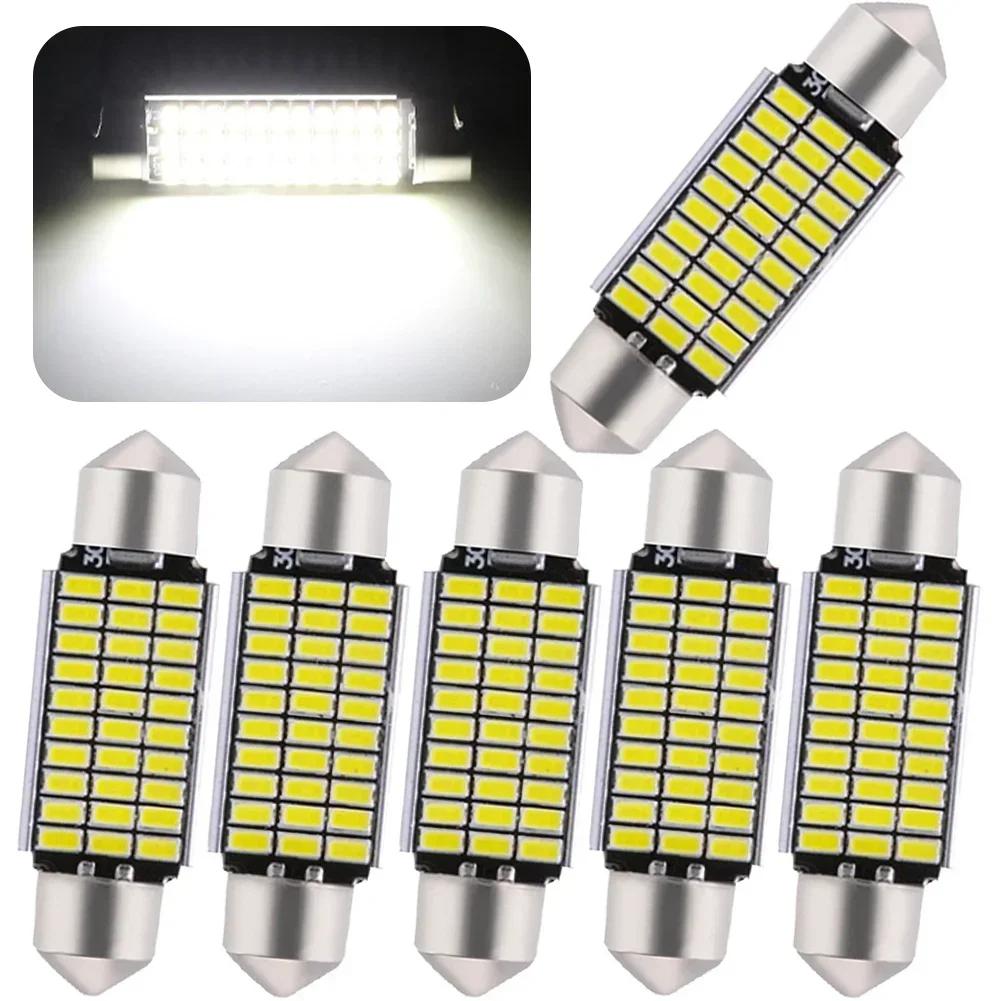 1/2PCS C5W LED Bulbs Canbus 31/36/39/41mm Car Interior Dome Trunk License Plate Lights 12V 300LM 6500K White Festoon LED