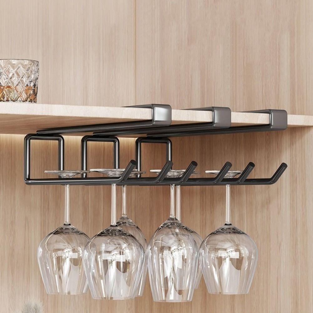 Wall Mounted Under Counter Glass Storage Rack Iron Wine Glass Holder Wine Glass Rack  for Kitchen