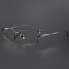 Ultralight Titanium Reading Glasses Square Small Frame Simple Design Anti Blue Light Presbyopia Eyewear Prescription Customize