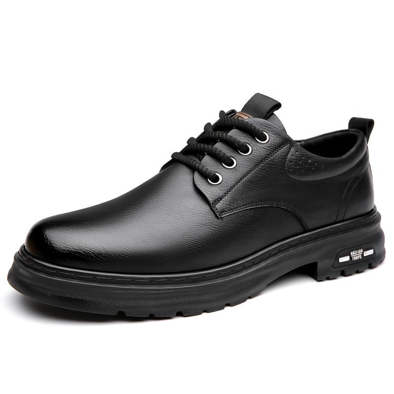 266 Men'S Shoes Big Head Leather Shoes Outdoor Tooling Shoes Spring Low-Top Lace-Up Cowhide Round Head Single Shoes