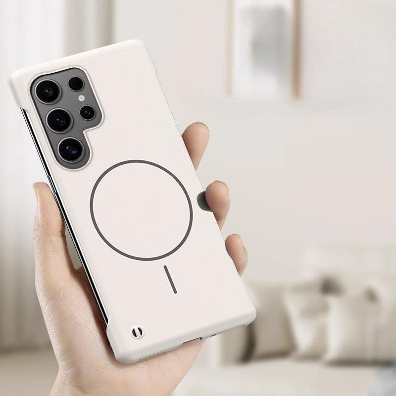 Pro Magsafe Bezrámečkový Kryt na Telefon Pro Samsung Galaxy S25 Ultrs S24 FE S23 Plus S22 Ultra Tenký Tvrdý Magnetický Kryt pro Bezdrátové Nabíjení