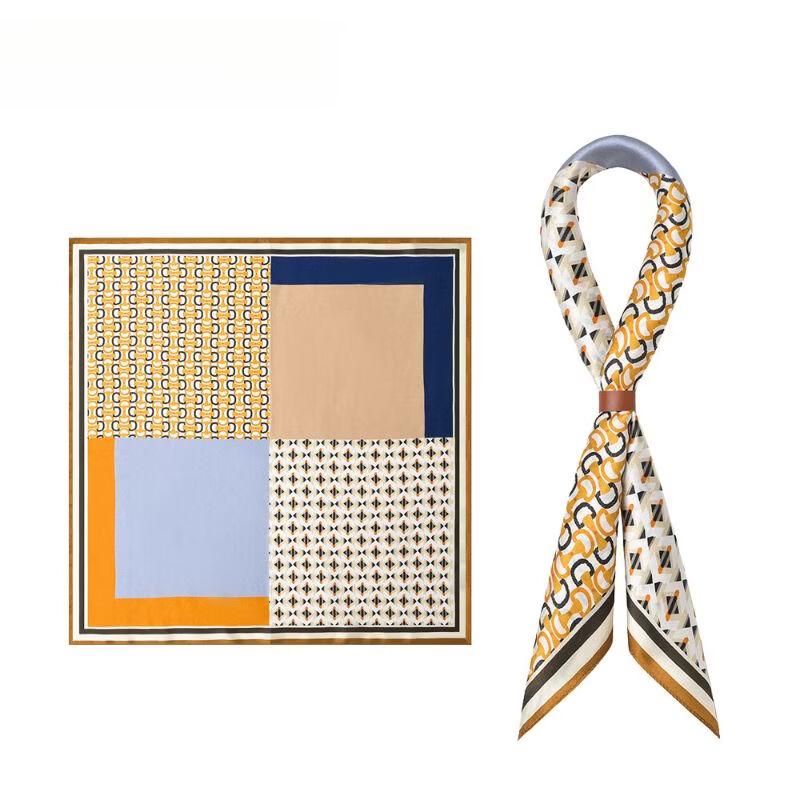 TXRMDX Men's Mulberry Silk Plaid Neckerchief Set