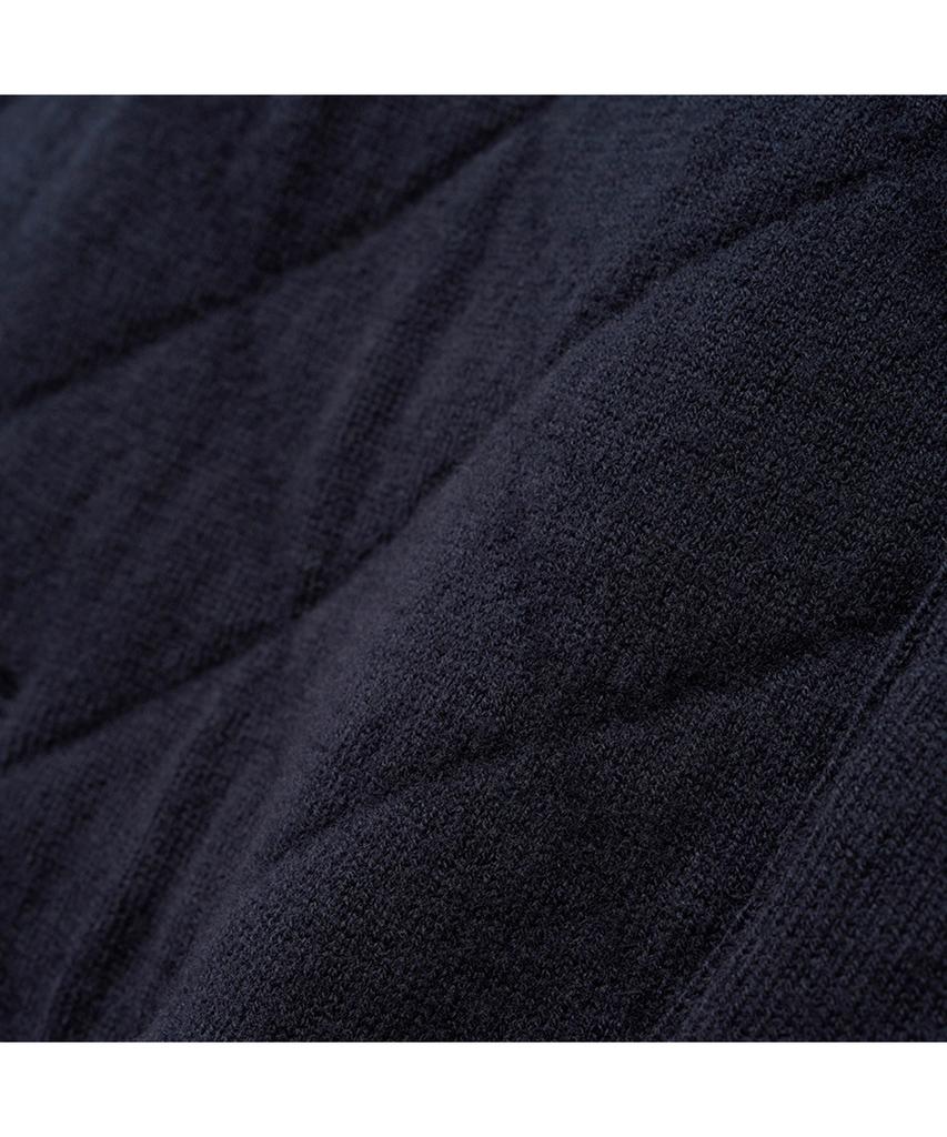 Iolo Quilted Knitting Vest_Navy