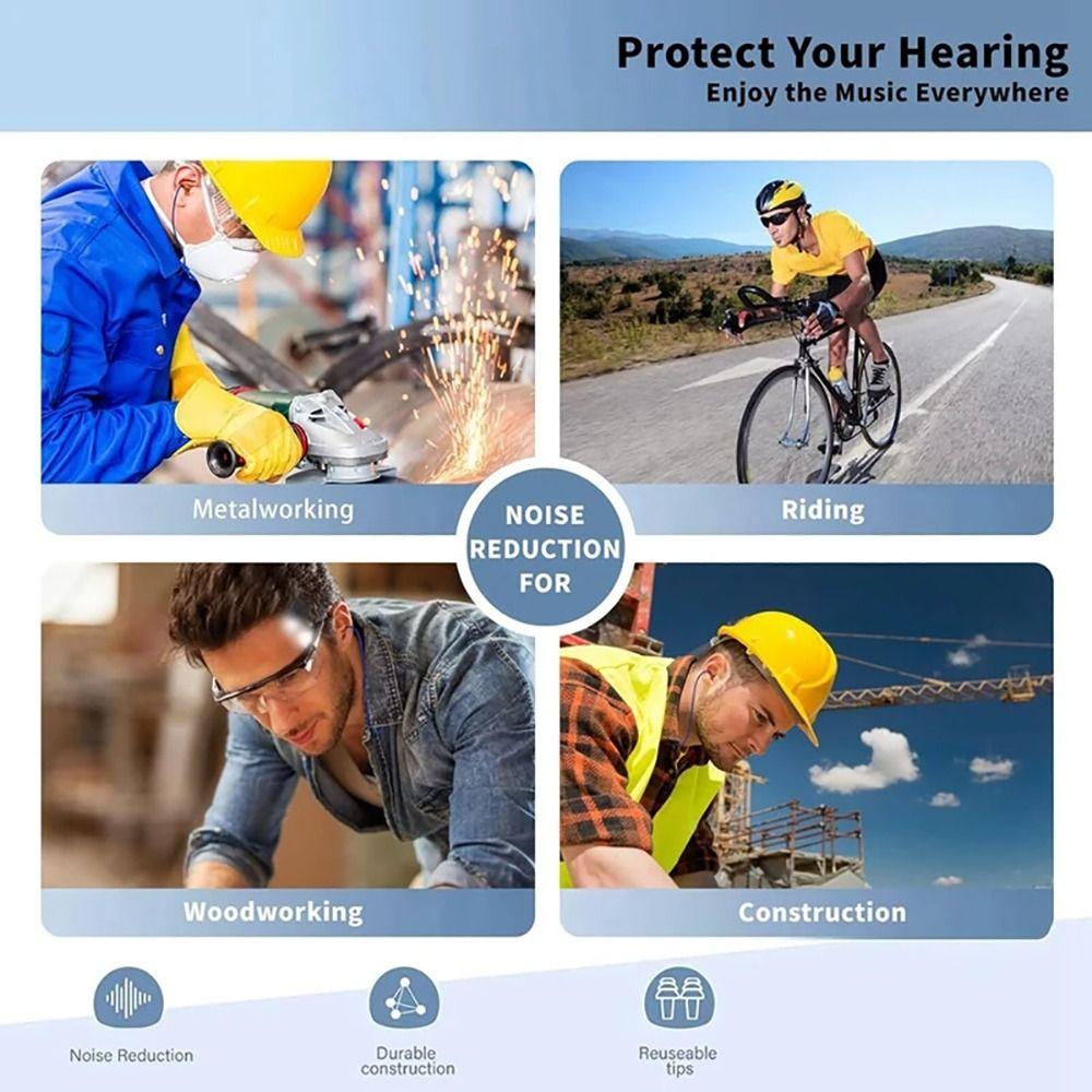 Labor Protection Wireless Work Earbuds Soft Sweatproof Earplug Headphones Reusable Hearing Protection Noise Reduction Earphone