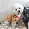 Cat and dog clothes new autumn striped T-shirt short-sleeved Teddy Schnauzer Shiba dog medium and small dog pet clothes