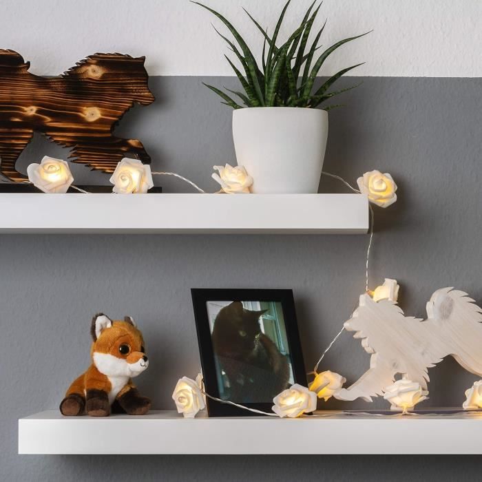 Guirlande lumineuse - COBUS - Roses en tissu - 20 LED blanc chaud - 4m - Intérieur