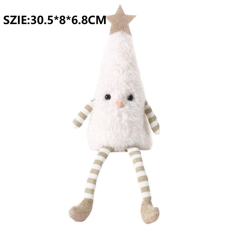 White Green Plush Christmas Tree Ornament Tree Top Star Xmas Tree Figurine Table Decor Christmas Home Decor  New  Gift