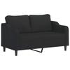 3 Piece Sofa Set with Cushions Black Fabric