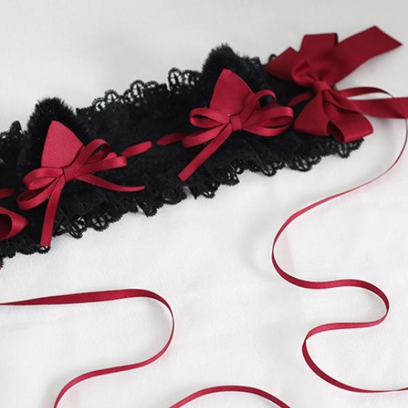 Elegant Anime Style Hair Accessory Featuring Gothic Cats Ears and Bows Design Safe Headdress Ideal for Daily Wear