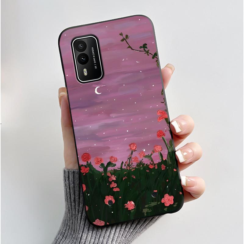 Casing For Nokia XR21 Case Aesthetic Fashion Cute Cat Astronaut Cartoon Black TPU Silicone Soft Shockproof Phone Case Back Cover