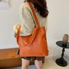 Vintage Korean Style Minimalist Tote Bag For Fashionable Autumn Outings In Black Orange Brown And White