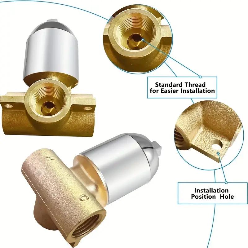 Chrome-Plated Single-Function Shower Mixer Valve - Wall-Mounted, Hot & Cold Water Control for Bathroom Decor, Round Showerhead,