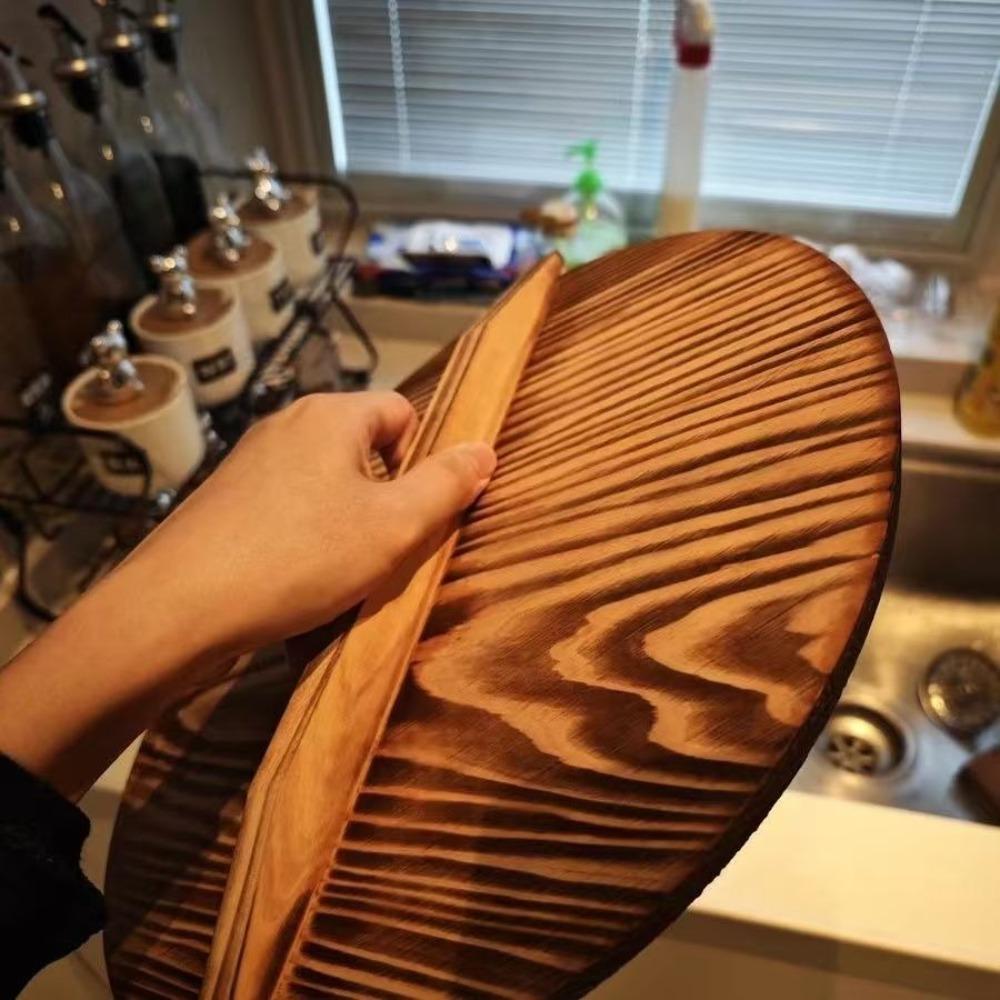 Traditional Universal Wooden Pot Cover 22-34cm Anti Scalding Iron Wok Pan Lid Round Cookware Parts Kitchen Accessories