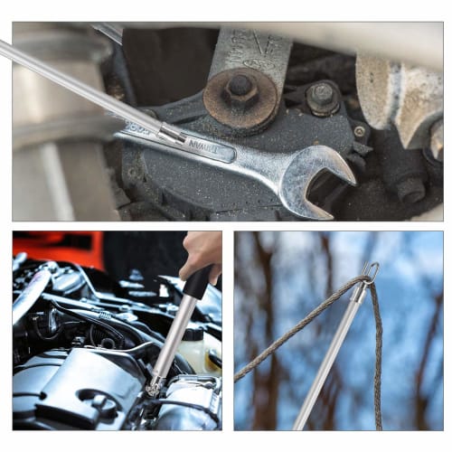 KOMCLUB Pickup Tool with Magnet for Cable Wiring, 200g Suction Strength, 1.5M, 7 Sections, Telescopic, Magnetic, for Picking Up Nuts, Screws, and Push