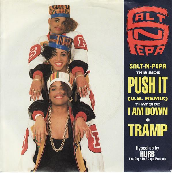 

7-дюймовая пластинка SALT N PEPA Push It FFRR2 FFRR 1988 UK Rap HipHopRB Б/у