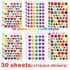 171-1710Pcs Sparkly Holographic Star Heart Round Dot Stickers Glitter Foil Student Reward Behavior Chart Scrapbook Diy Decor De