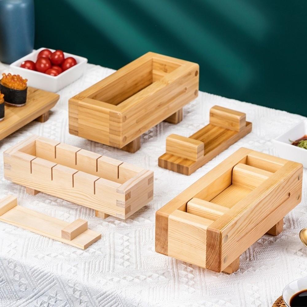 Rice Mold Box Wooden Sushi Press Mold Rectangular Portable Rice Mold Flat Press Thousand Layer Sushi Mold Sushi Making