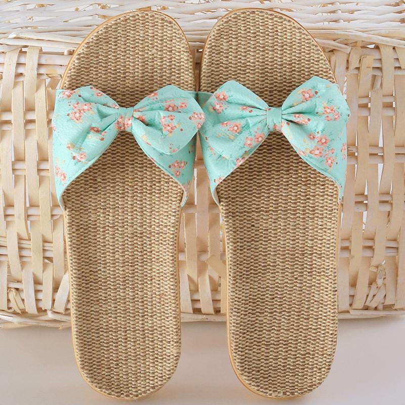 Women Slippers Spring Summer Home Shoes Women Casual Bow-knot Flip Flops Soft Breathable Slides Beach Sandals Female