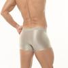 Men's Smooth Satin Ice Silk Boxer Briefs Low Waist Seamless Breathable Underwear Solid Color Soft Daily Wear Shorts