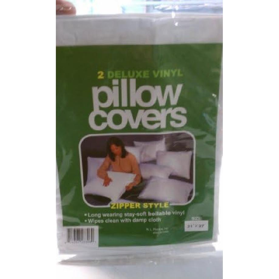 Dependable Industries inc. Essentials 2-Pack Waterproof Zippered Vinyl Pillow Protectors – Durable, Easy-Clean Encasements for Spill, Moisture, and
