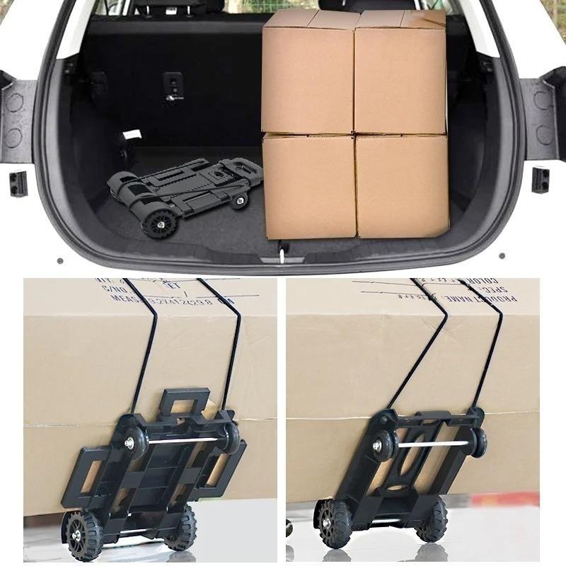 Cărucior portabil, pliabil, cu împingere, pentru bagaje Cărucior plat pentru mașină Cărucior portabil pentru bagaje