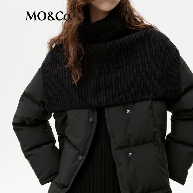 MO&Co. New Chinese Style Wool Shawl Duck Down Jacket with Belt