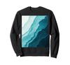 Teal Watercolor Ocean Wave Abstract Coastal Minimalist Art Sweatshirt