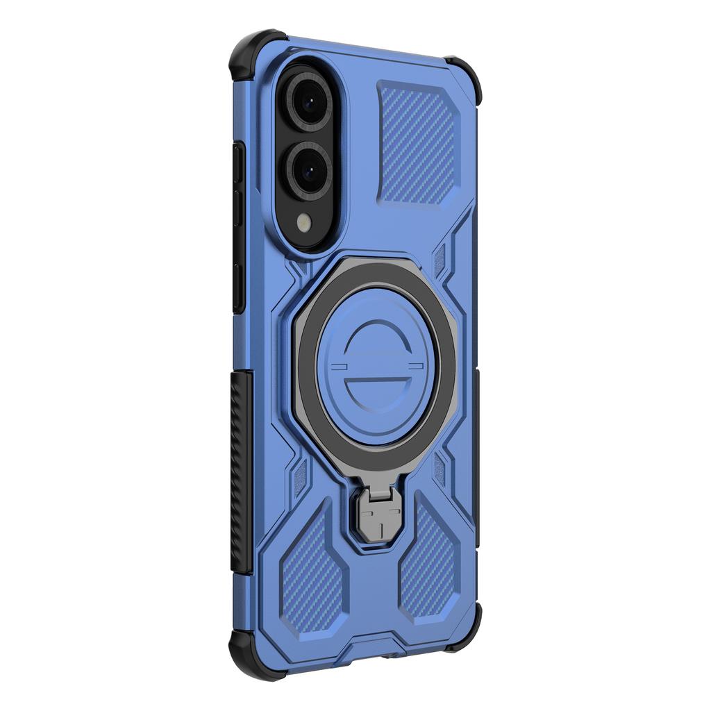 For Samsung Galaxy S25 Edge Magnetic Case Rotating Metal Kickstand PC + TPU Phone Back Cover