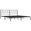 Struttura Letto in Metallo con Testiera Nero 183 x 213 cm