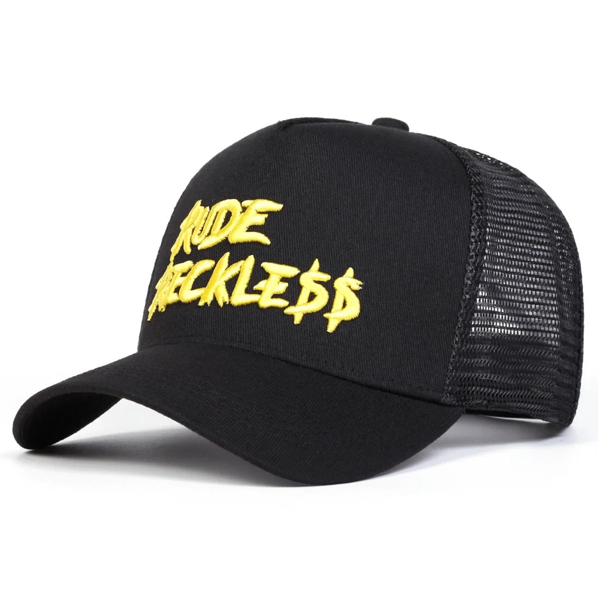 

Unisex Rude Reckle Letter Embroidery Baseball Net Caps Spring And Summer Outdoor Adjustable Casual Hats Sunscreen Hat Sports Cap