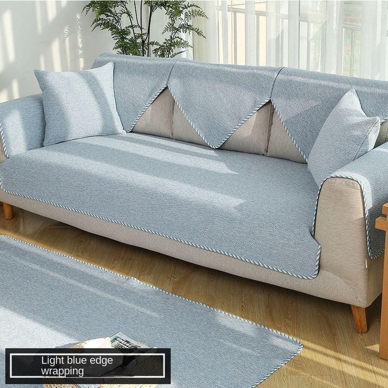 Minimalist Sofa Cushion, Seat Cushion Fabric, All Season Universal Anti Slip Cotton and Linen Seat Cushion, Backrest Towel Cover, Sofa Cover