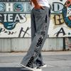 Mens American Hip Hop High Street Loose Paisley Straight Leg Casual Sweatpants