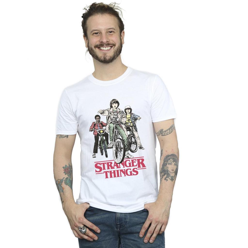 Netflix Mens Stranger Things Retro Bikers T-Shirt
