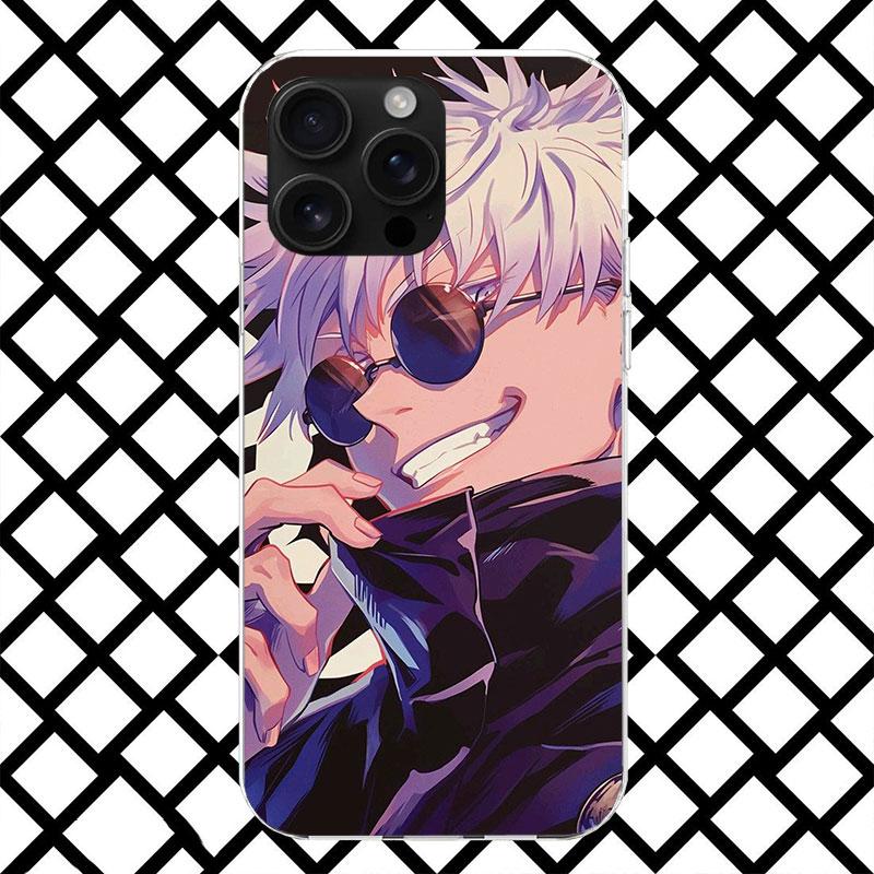 Kaisen J-Jujutsu Gojo Satoru Handyhülle für iPhone 17 Air 16 16E 15 14 Plus 13 Mini 12 11 Pro Max 7 8 + SE 2020 Weiche Hülle Funda
