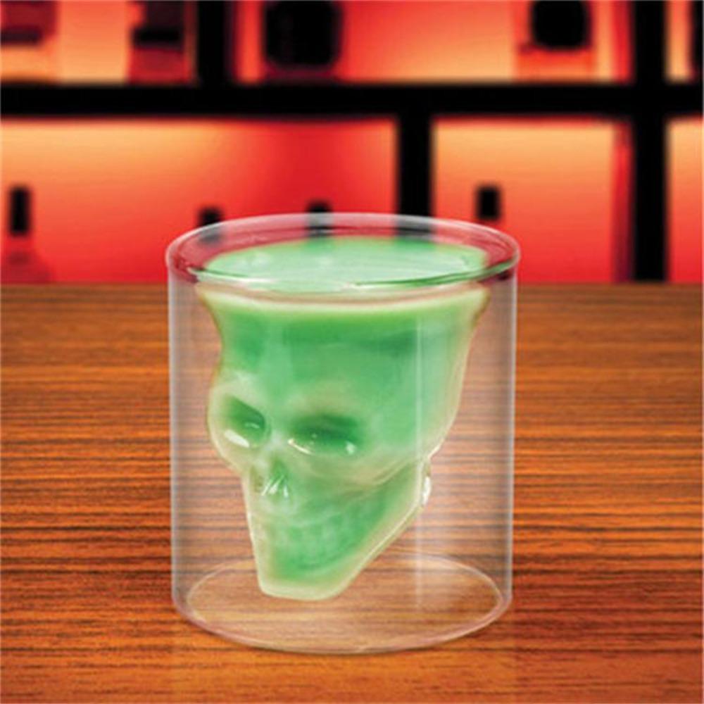 Glass Wine Glass Household Water Cup Glass Double-layer Skull Cup Anti-drop High-value Cup