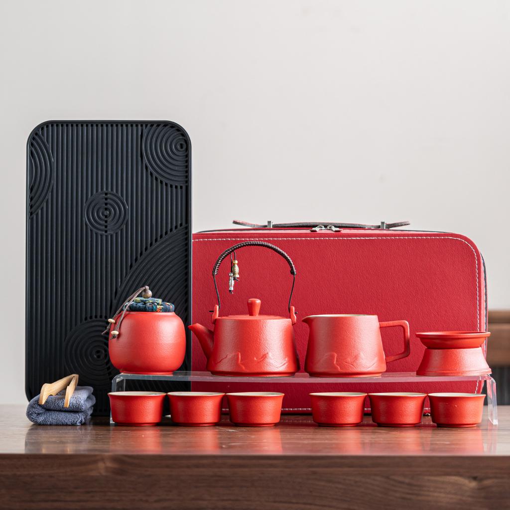 Travel Tea Set Portable Outdoor Camping Tea Set Full Set of Teapots and Cups A Complete Set of Kung Fu Tea Set