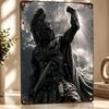 Triumphant Spartan Warrior Statue Metal Poster Perfect Gift for Fans Lovers Customized Wall Art Metal Sign for Room Decor Home