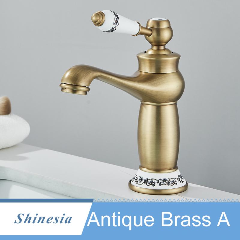 

Смеситель для ванной Shinesia, отделка античной бронзой, латунная раковина, цельные латунные смесители, однорычажные смесители для воды, краны для ванны