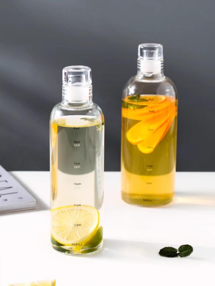 Japanese style time scale glass cup high value coffee drink juice cup portable large capacity transparent water cups