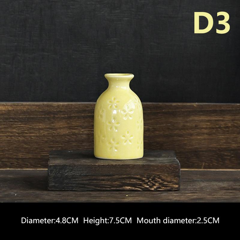 Mini Ceramics Flower Vase Nordic Hydroponics Vases Creative Room Decor Flower Plant Bottle Pots Table Ornament Colorful Vase