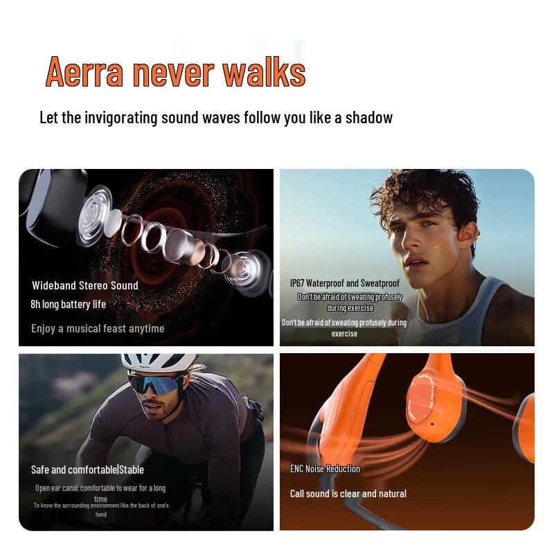 MOJAWA Aerra Bone Conduction Wireless Bluetooth Sports Headphones