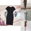 Elegant Womens Short Sleeve Bodycon Pencil Dress For Summer Casual Plus Sizes