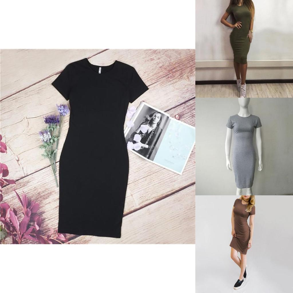 Elegant Womens Short Sleeve Bodycon Pencil Dress For Summer Casual Plus Sizes