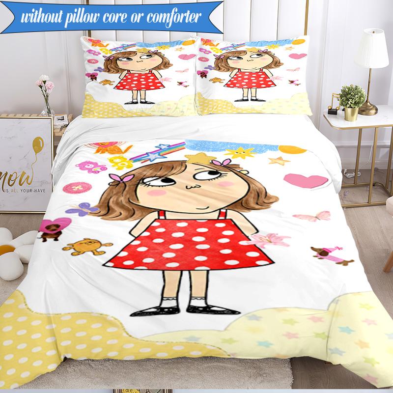3-teiliges Char-lie und Lola Abenteuer Bettwäsche-Set, Enthält 1 Bettbezug und 2 Kissenbezüge. Perfekt für Schlafzimmer, Wohnheim, Weihnachtsgeschenk für Fans