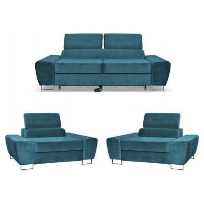 Bosso Lounge Furniture Set 2-seater Sofa Armchairs Blue Family Furniture