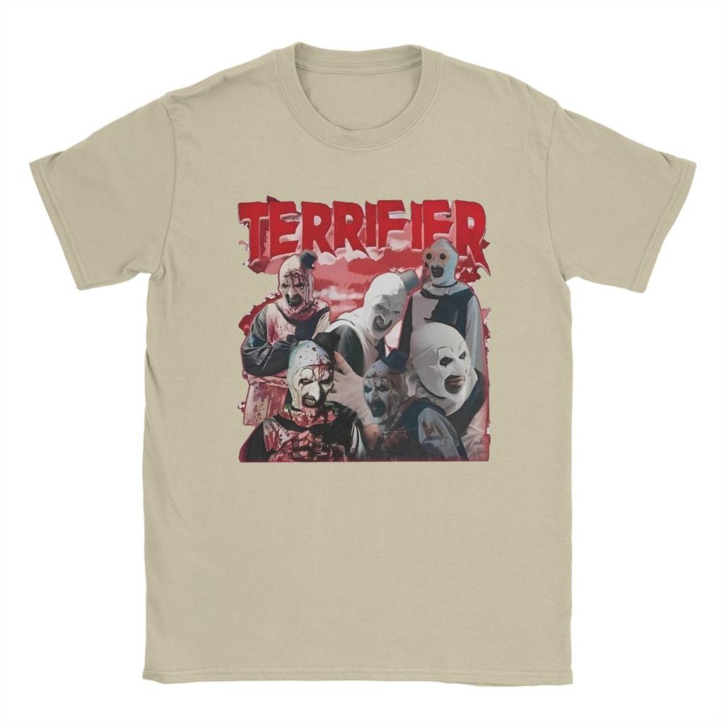 Men's Terrifier Horror Clown Movie Art T Shirt Halloween 100% Cotton Clothing Creative Short Sleeve Round Collar Tees T-Shirt