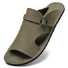 Men's Breathable Cowhide Beach Slippers - Soft Sole Roman Sandals, Size 47