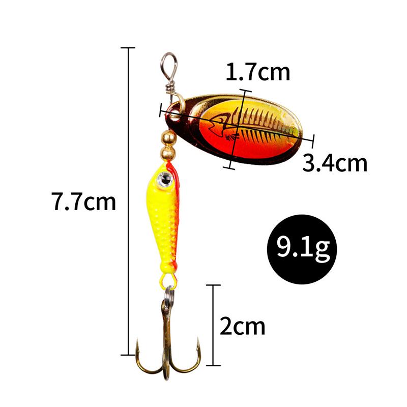 Metal Fishing Lure 9G  Bait High Quality Hard Baits Treble Hook Fishing Tackle For Pik